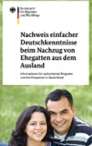 Broschüre des Bundesamtes für Migration und Flüchtlingshilfe für den Ehegattennachzug in 5 verschiedenen Sprachen